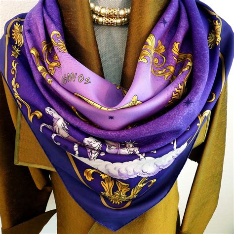 hermes colourful silk scarf purple|Hermes silk scarf for women.